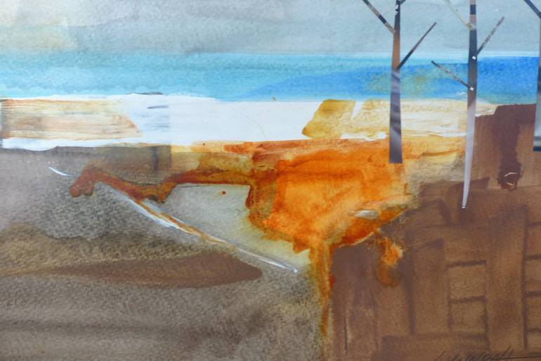 Original Modernism Abstract Collage by Linda Klein