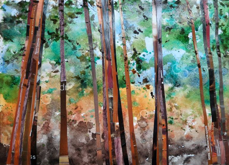 Original Conceptual Landscape Collage by Linda Klein