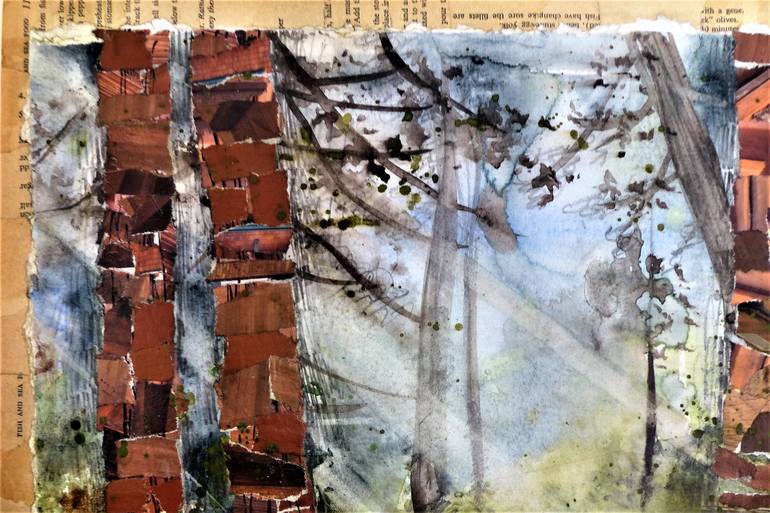 Original Abstract Landscape Collage by Linda Klein