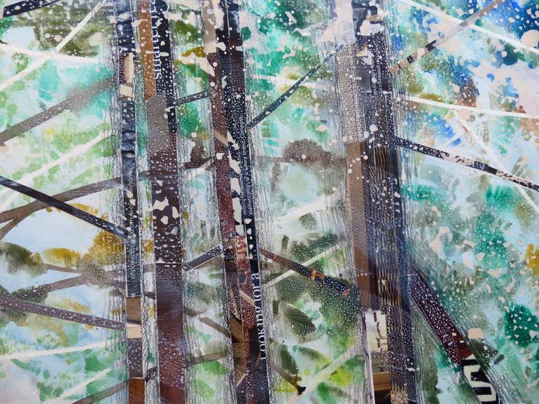 Original Abstract Landscape Collage by Linda Klein