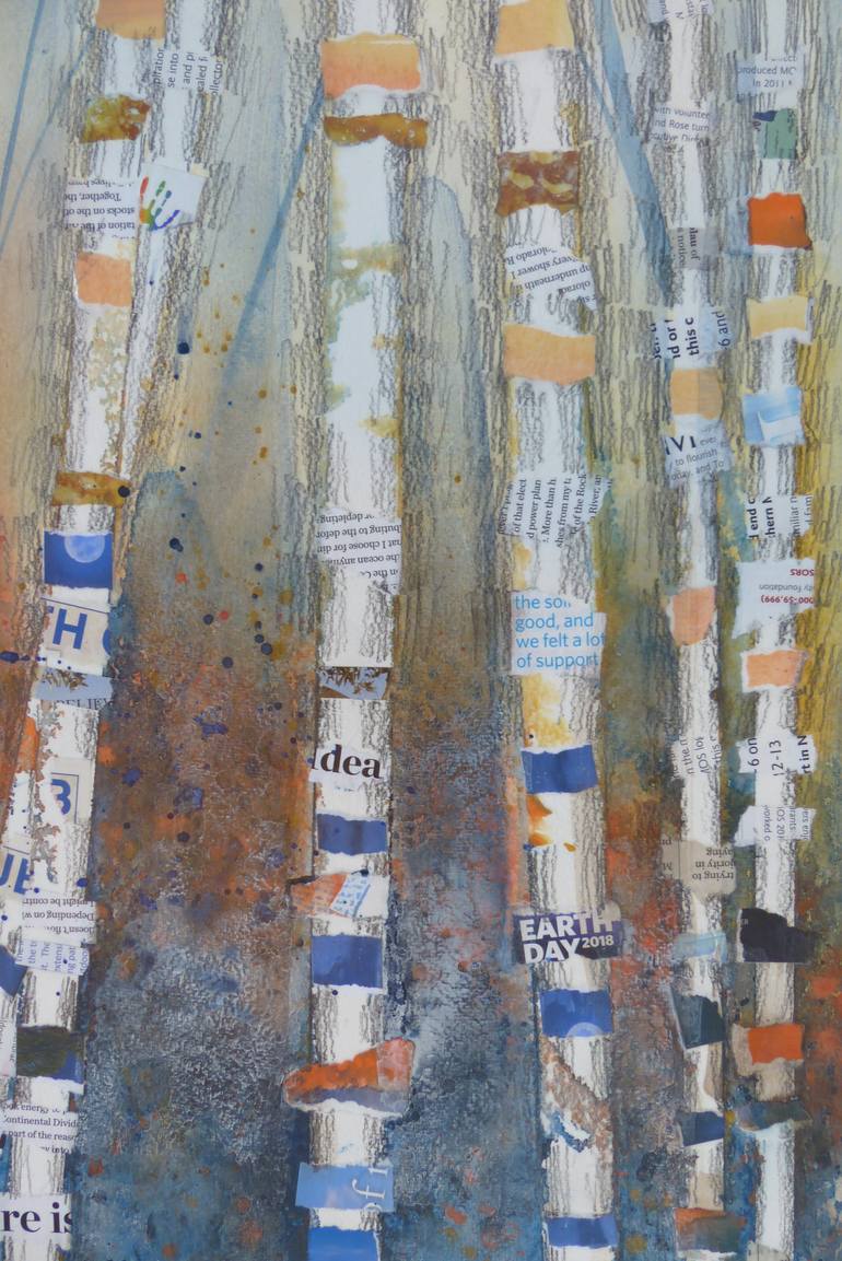 Original Abstract Landscape Collage by Linda Klein