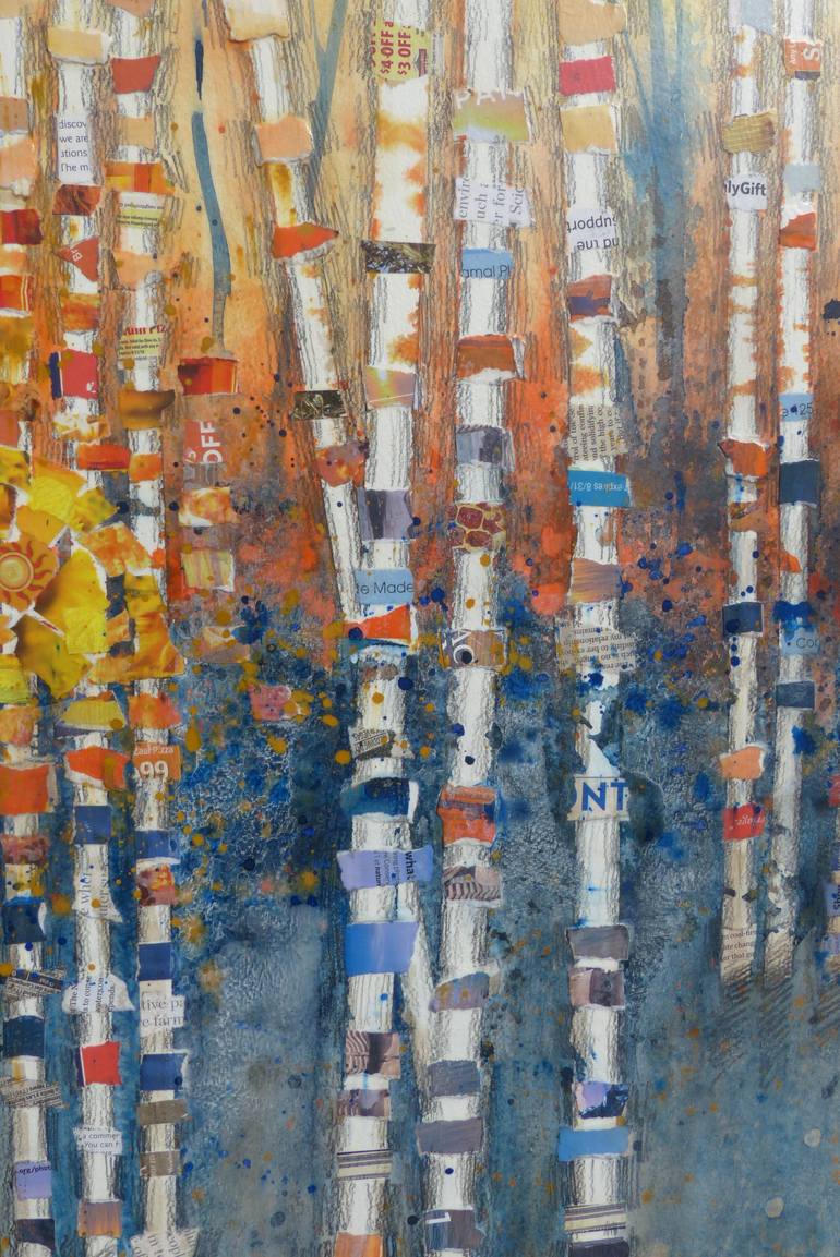 Original Abstract Landscape Collage by Linda Klein
