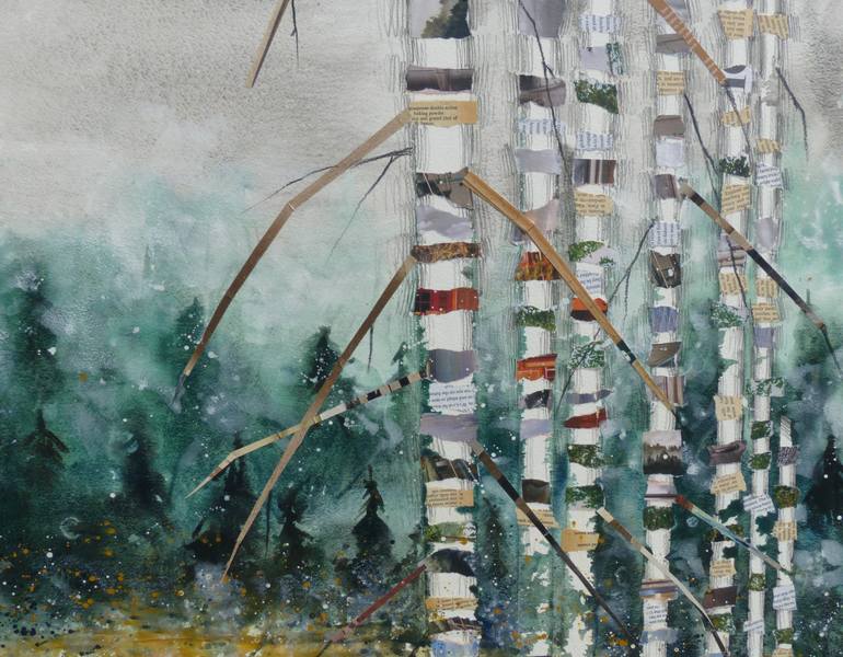 Original Abstract Landscape Collage by Linda Klein