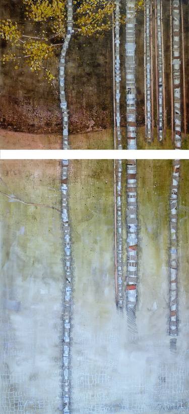 Print of Abstract Tree Collage by Linda Klein