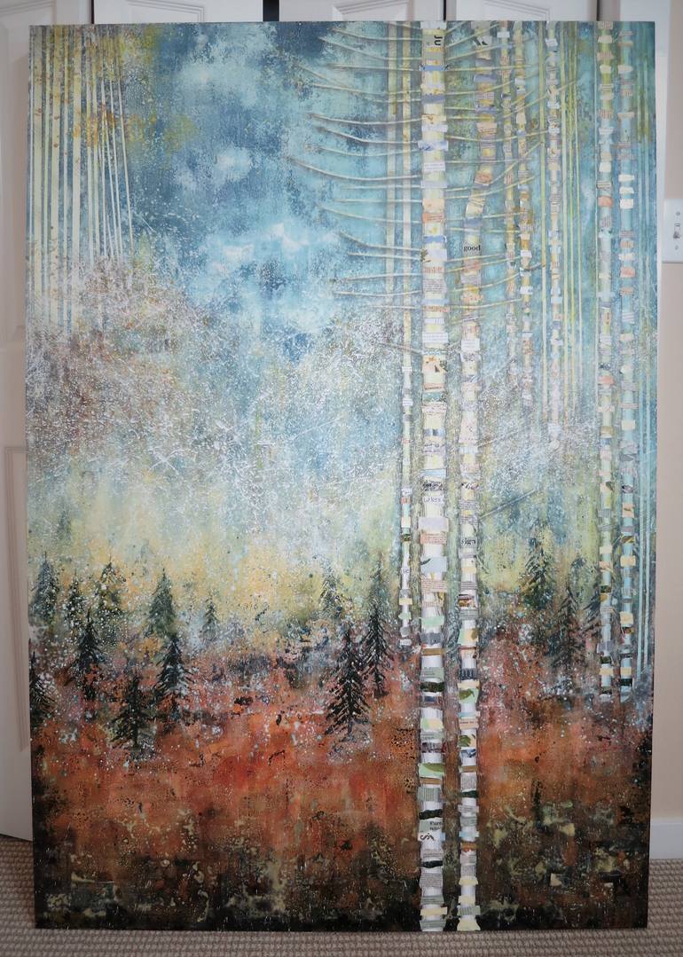 Original Abstract Landscape Collage by Linda Klein