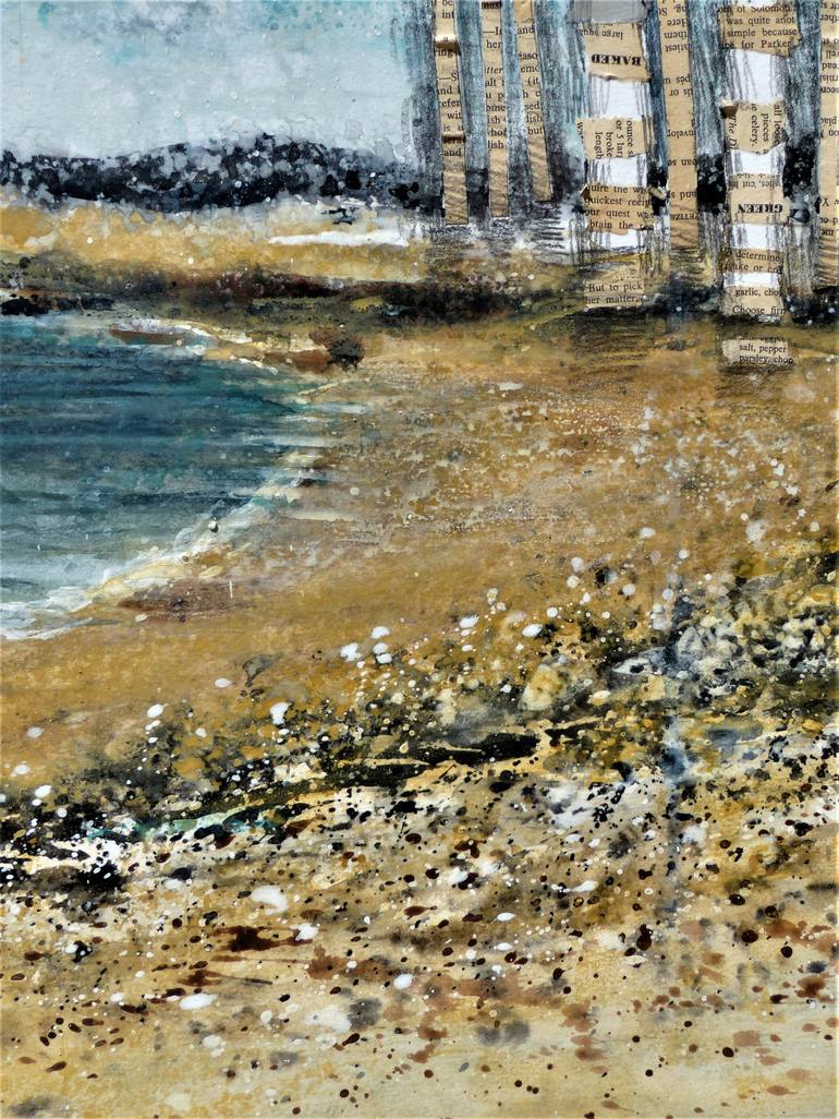 Original Beach Collage by Linda Klein