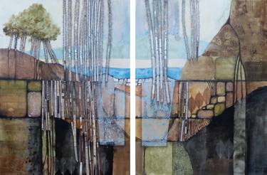 Print of Abstract Landscape Collage by Linda Klein