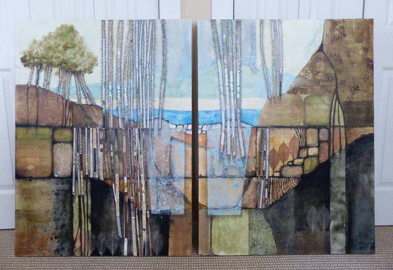 Original Abstract Landscape Collage by Linda Klein