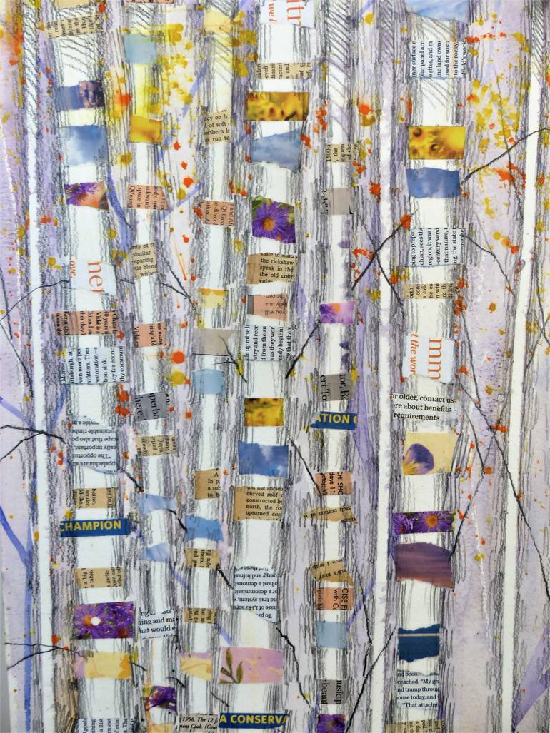 Original Abstract Landscape Collage by Linda Klein