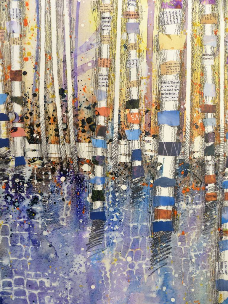 Original Abstract Landscape Collage by Linda Klein