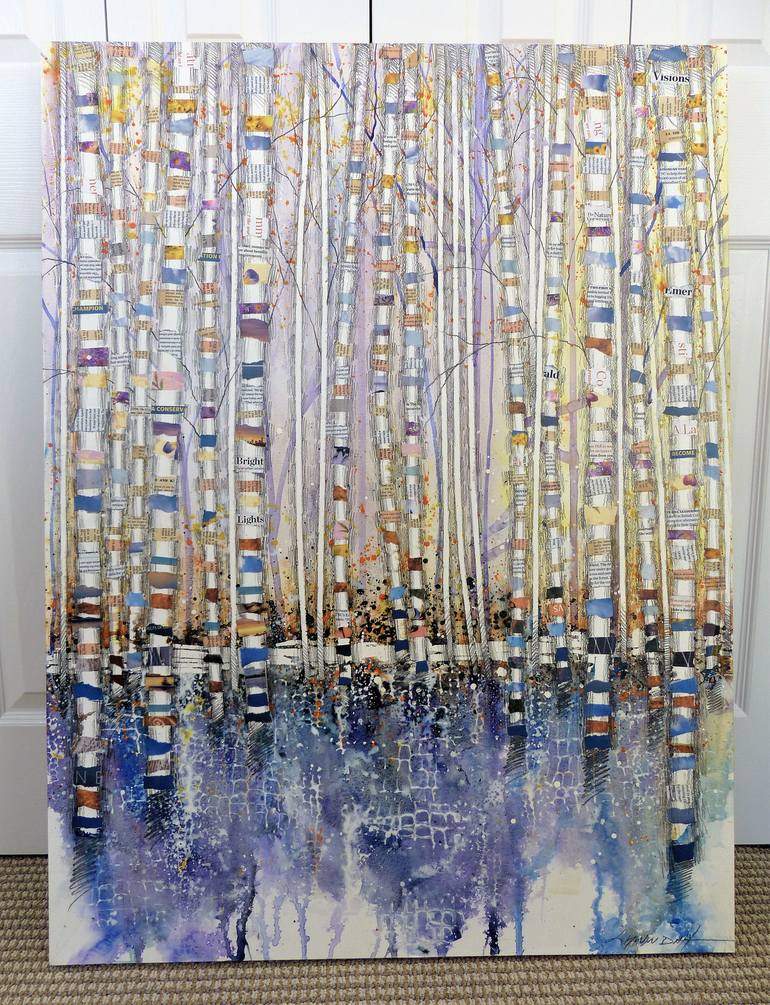 Original Abstract Landscape Collage by Linda Klein