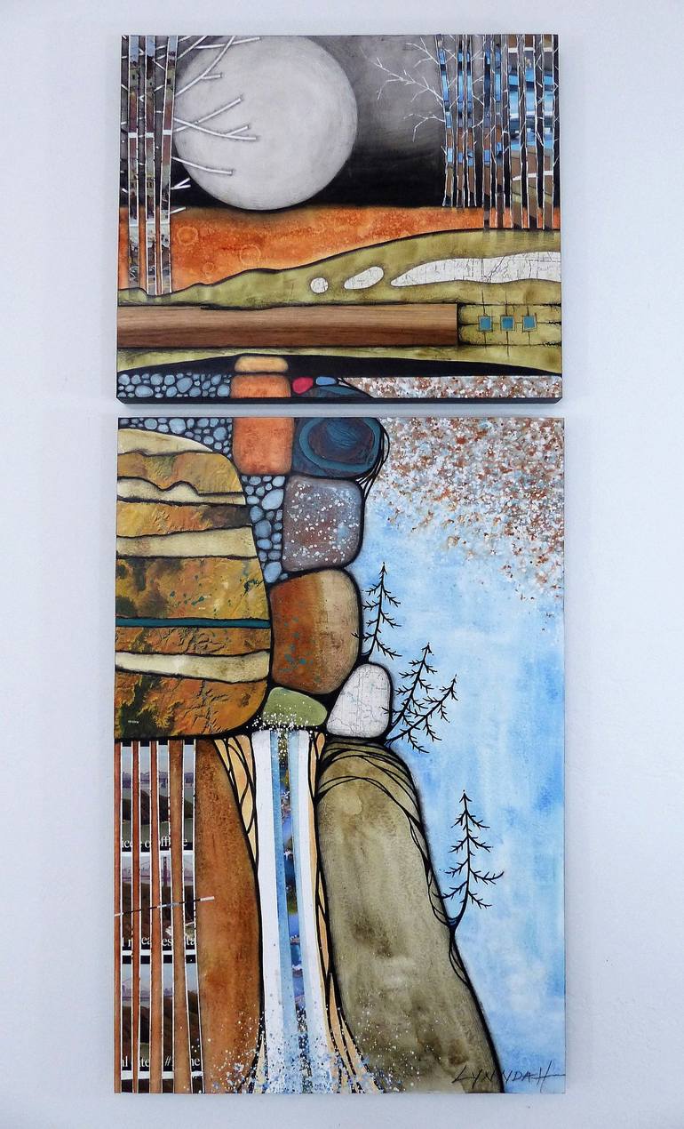 Original Landscape Collage by Linda Klein