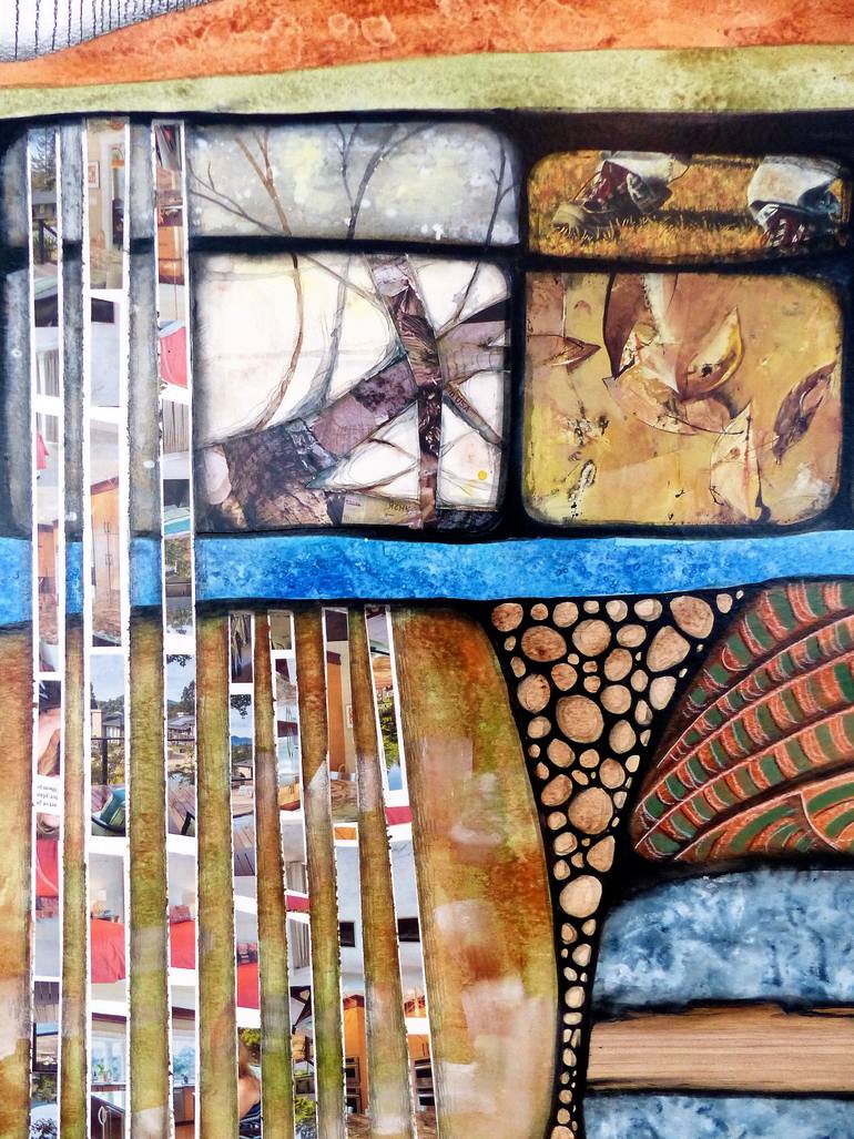 Original Abstract Landscape Collage by Linda Klein