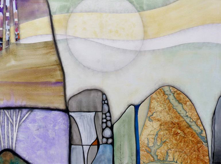 Original Abstract Landscape Collage by Linda Klein