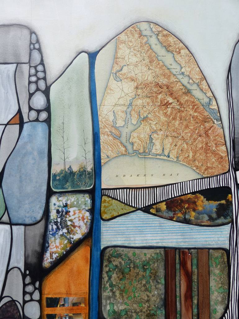 Original Abstract Landscape Collage by Linda Klein