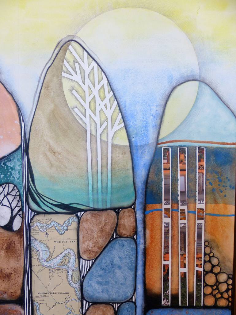Original Abstract Landscape Collage by Linda Klein