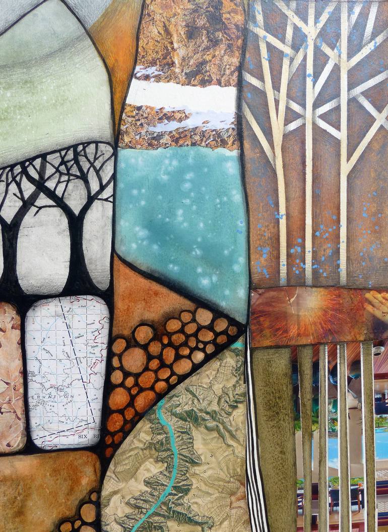 Original Abstract Landscape Collage by Linda Klein
