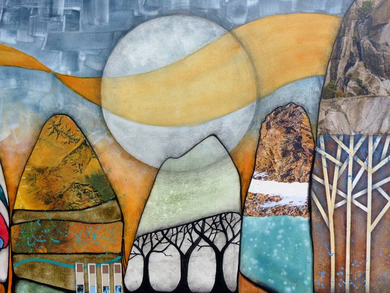 Original Abstract Landscape Collage by Linda Klein