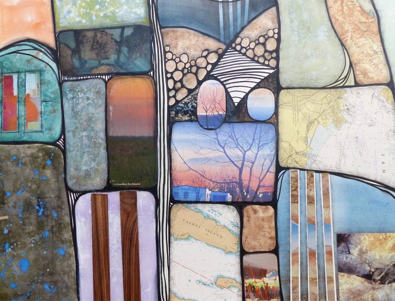 Original Abstract Landscape Collage by Linda Klein