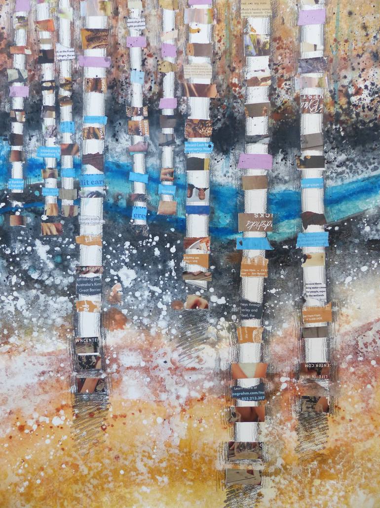 Original Abstract Landscape Collage by Linda Klein
