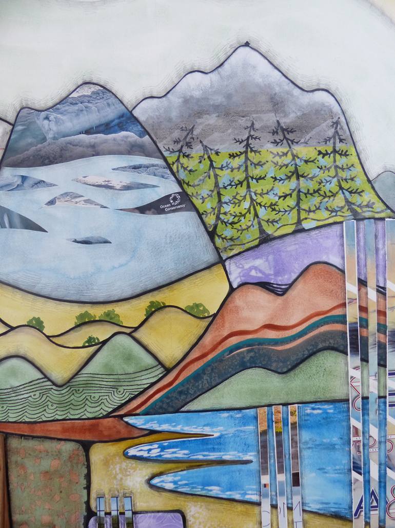 Original Abstract Landscape Collage by Linda Klein