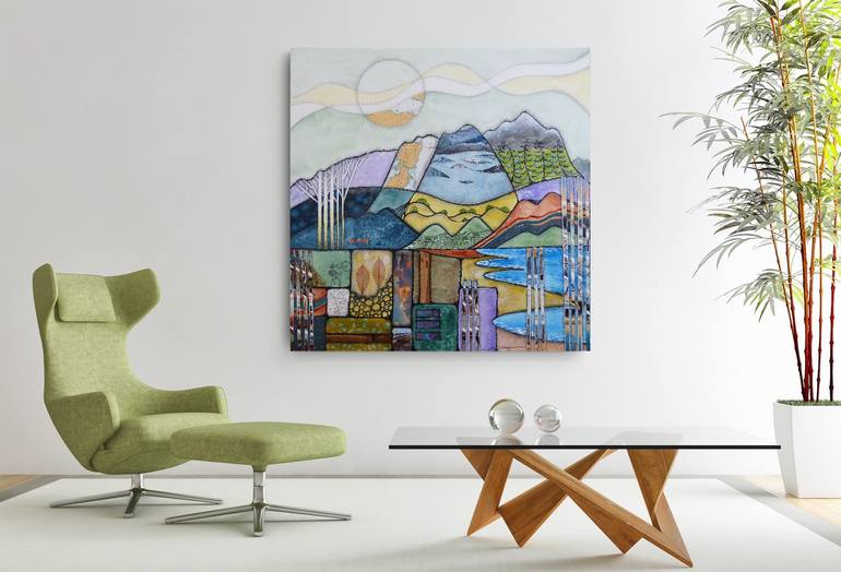 Original Abstract Landscape Collage by Linda Klein