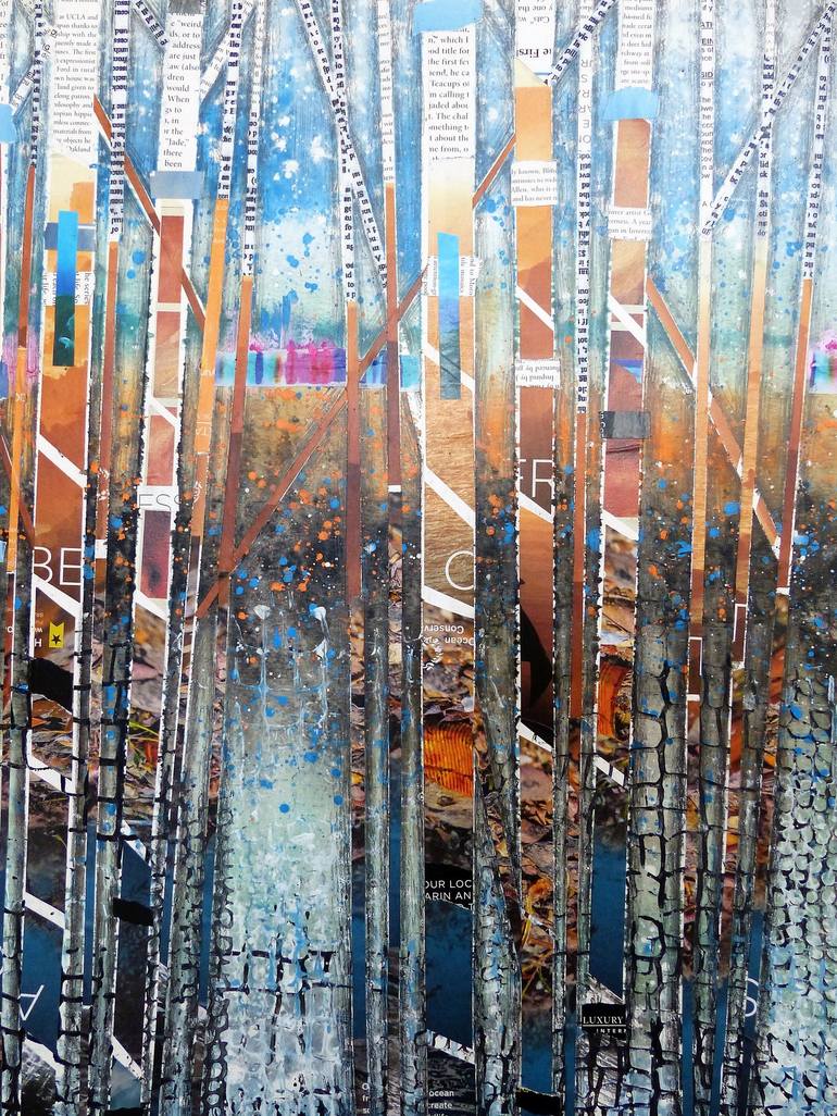 Original Abstract Landscape Collage by Linda Klein