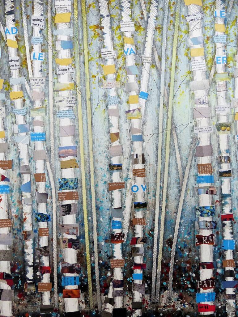 Original Representational Landscape Collage by Linda Klein