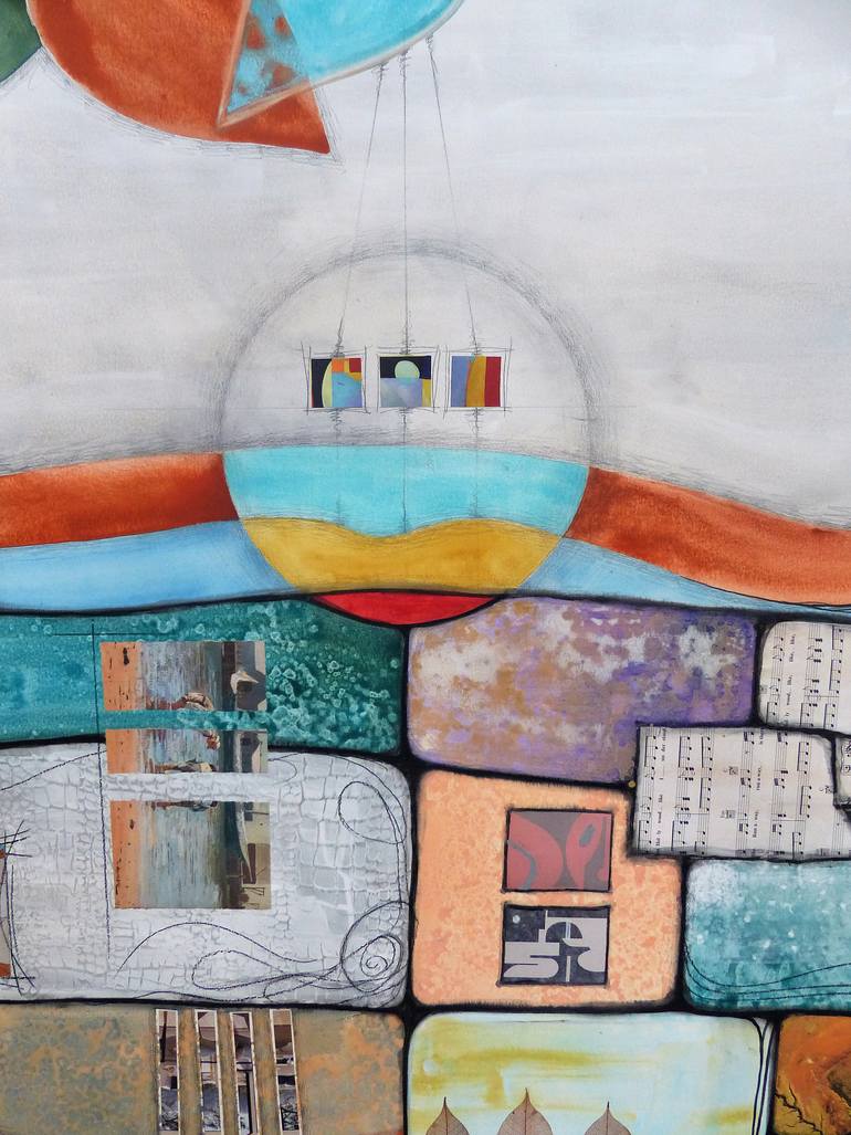 Original Abstract Landscape Collage by Linda Klein