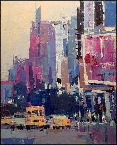 Original Abstract Expressionism Cities Paintings by Agustin Vaquero