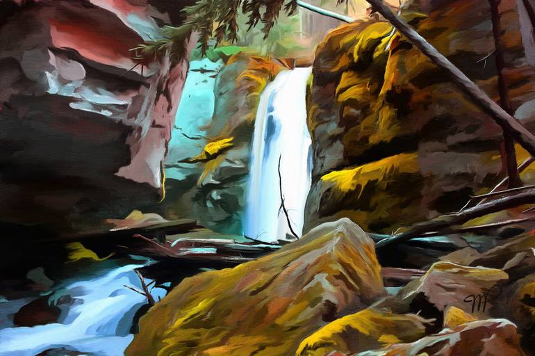 Along The Troll Falls Trail Painting By Marc Provencher Saatchi Art
