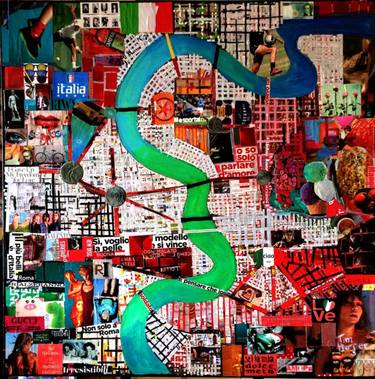 Original Abstract Expressionism Abstract Collage by Tim Harper