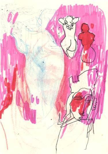 Print of Abstract Expressionism Women Drawings by Cláudia Peralta