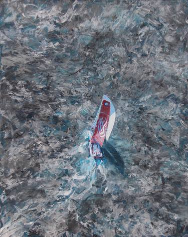 Original Fine Art Sailboat Paintings by ANTON GUDZYKEVYCH