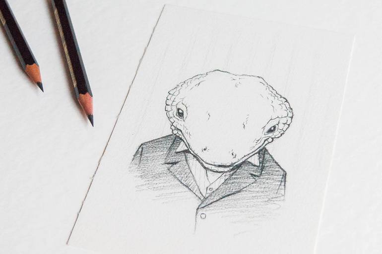 Original Illustration People Drawing by K Riesco