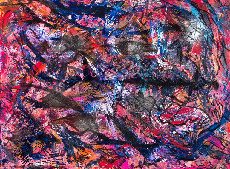 Original Abstract Expressionism Abstract Painting by Sai Miller