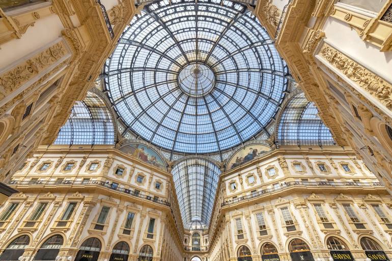 Galleria Vittorio Emanuele II in Milan with the View of the