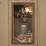Box with a wooden ornament and a ladder - B124 by Peter Gabriëlse