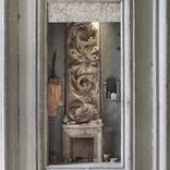 Box with scrolls and a fireplace （スクロール飾りと暖炉のある箱） by Peter Gabriëlse