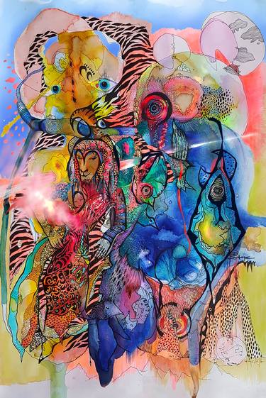 Print of Animal Mixed Media by Indira Iofeye