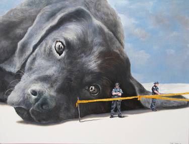 Original Figurative Dogs Paintings by Rudolf Kosow