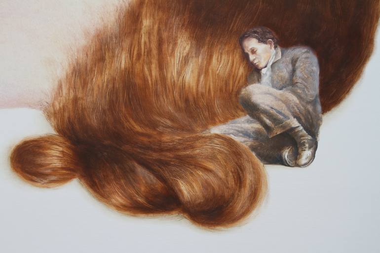 Original Figurative Love Painting by Rudolf Kosow