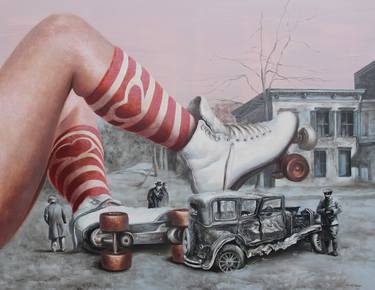 Print of Figurative Automobile Paintings by Rudolf Kosow