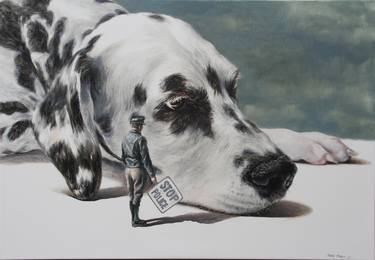 Original Figurative Dogs Paintings by Rudolf Kosow