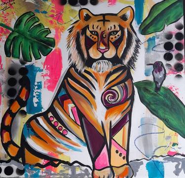 Saatchi Art Artist Cinthya González Picazo; Paintings, “Tiger - Emotional impulse, 2022” #art