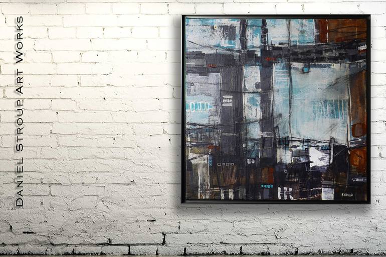 Original Abstract Cities Painting by DANIEL STROUP