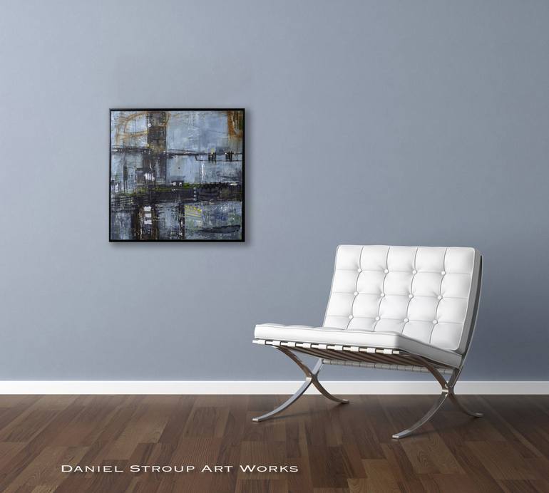 Original Abstract Cities Painting by DANIEL STROUP