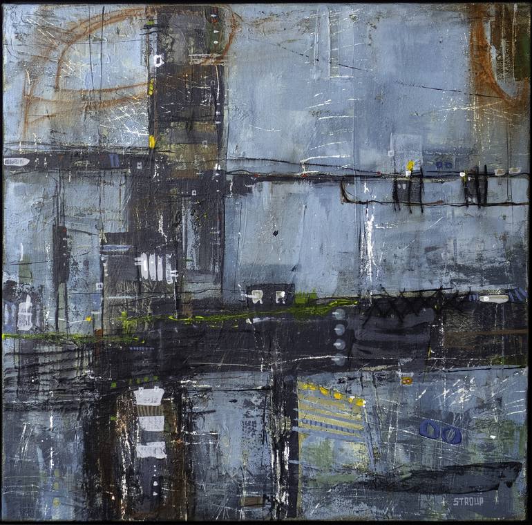 Original Abstract Cities Painting by DANIEL STROUP