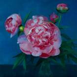 Peonies in Blue by Caroline Ji