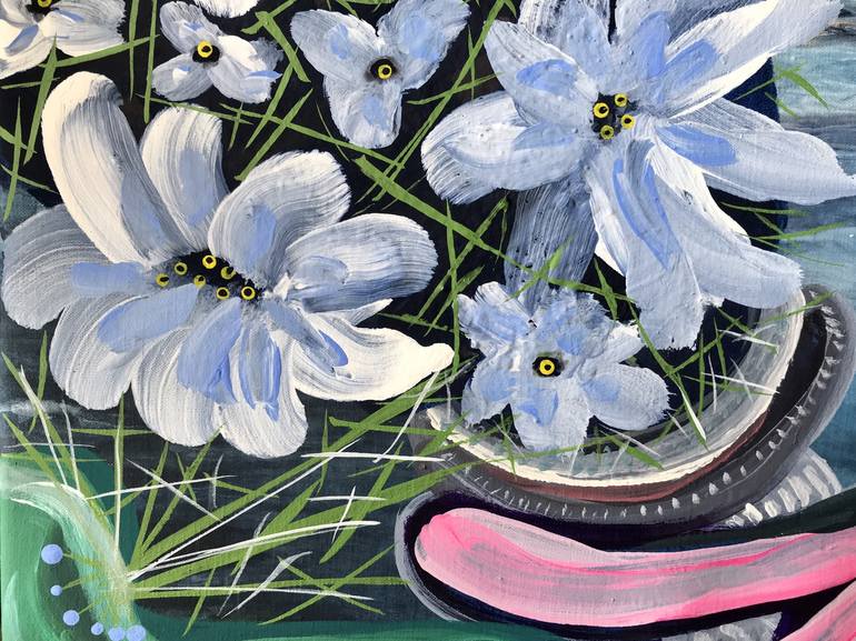 Original Surrealism Floral Painting by Margaret Ann Withers